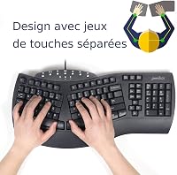 Perixx PERIBOARD-512 Nagy Méretű Ergonomikus Vezetékes USB Billentyűzet Windows Rendszerhez - Fekete, AZERTY, 7 Multimédia Gombbal 2