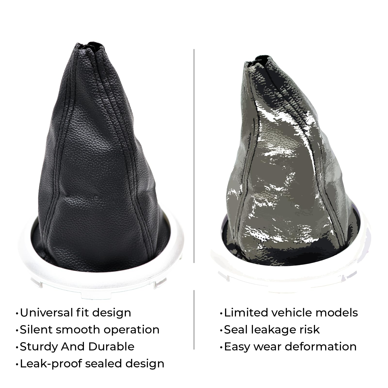 Kit Soufflet Levier Vitesses 1606400280 pour Citroën C3 2003-2009 Avec Anneau de Retenue Cadre 7589T8 Masque Cadre Extérieur Argenté 7589V0