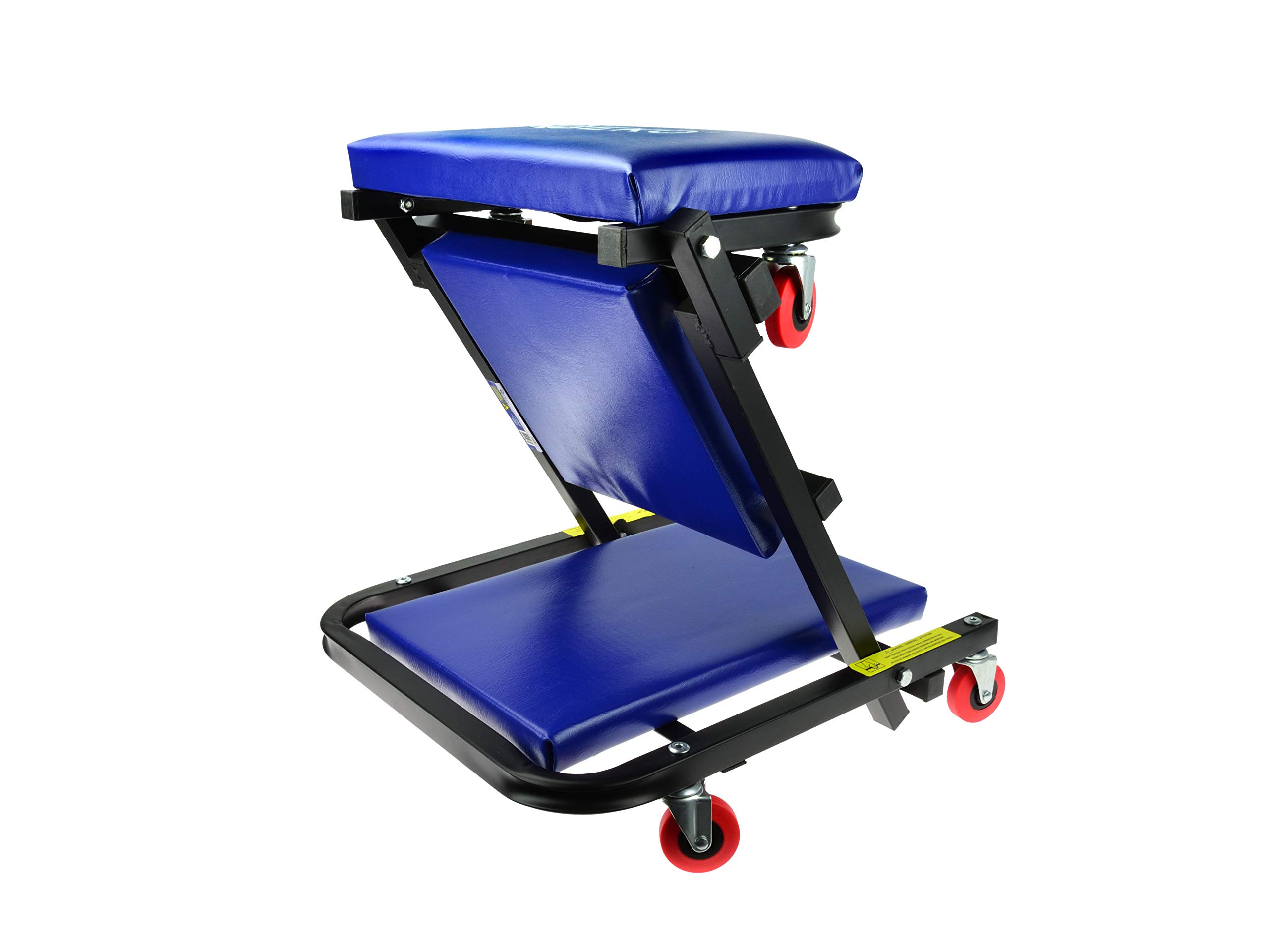 BSD Cama para Mecánico Plegable - Camilla Mecánico Taburete 2 en 1, Camila + Taburete de Taller - 6 Ruedas - Max. 136kg