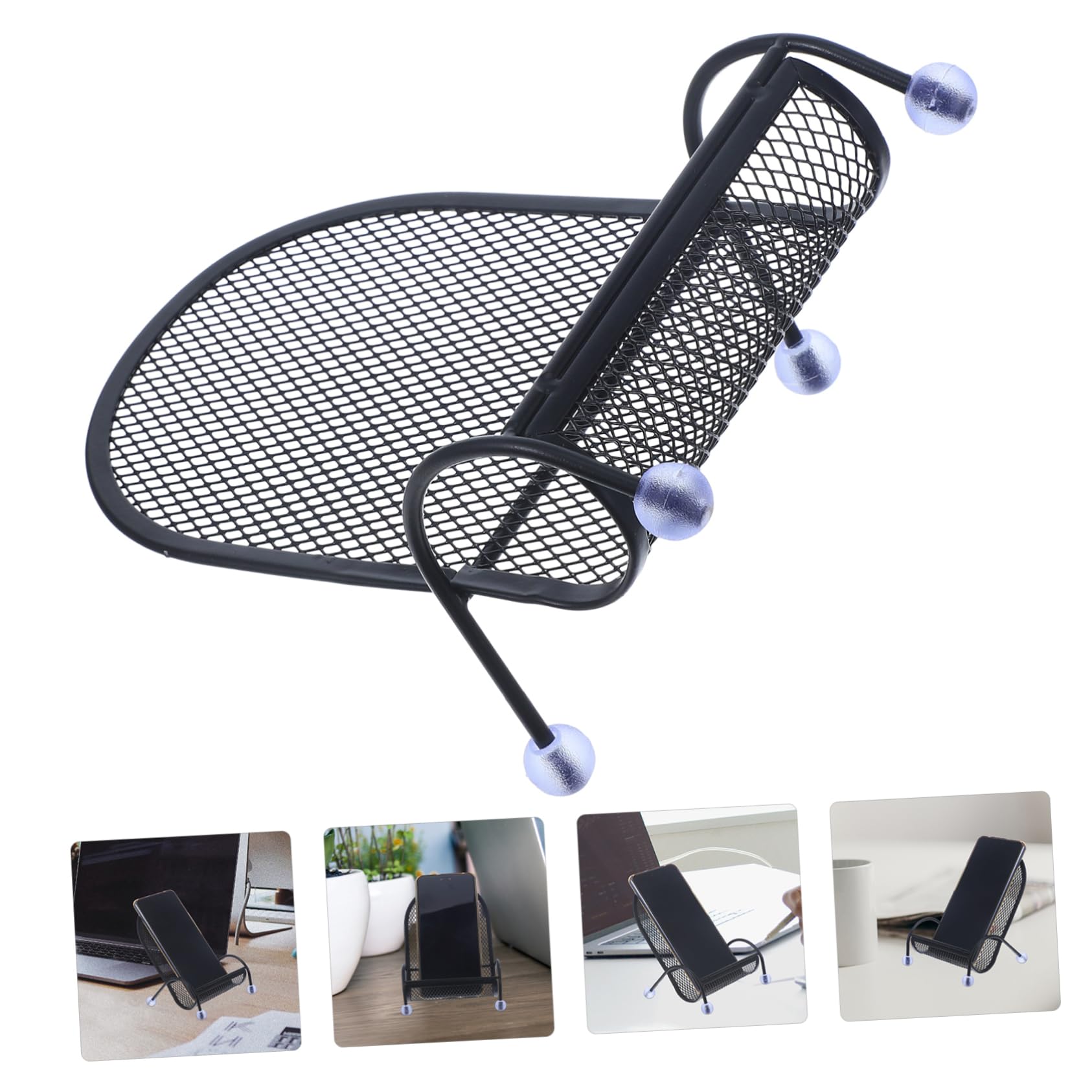 Artibetter 4pezzi Supporto Telefonico Per Scrivania Con Design Forma Di Sedia Supporto Per Biglietti Da Visita e Smartphone Facile Da Usare e Pratico Per Ufficio e Casa