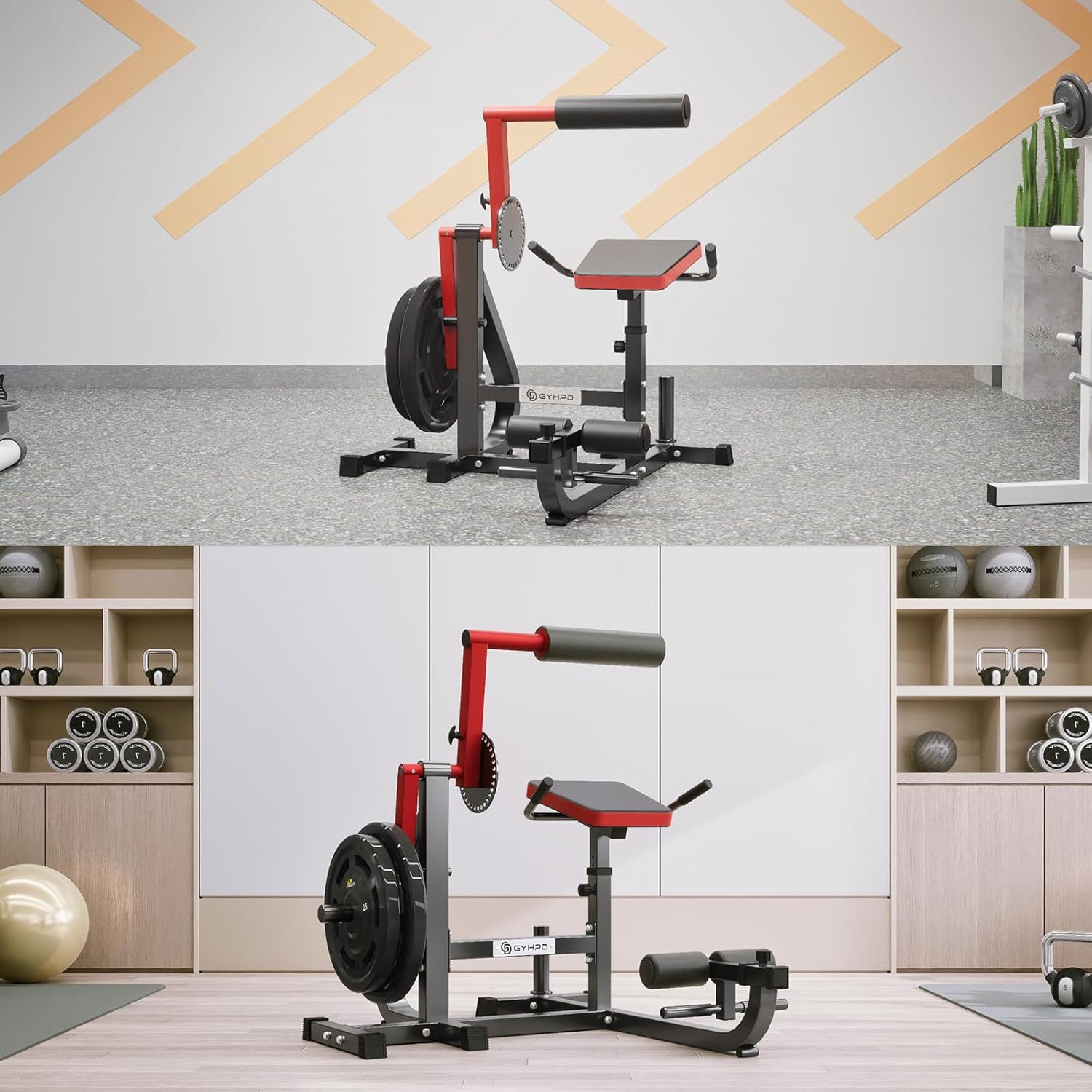 Ab/Back Machine, AB Crunch Back Extension Machine with Armrests, Adjustable Core Muscle Strength Training Machine, AB Workout Machine for Upper Body Workout, Home Gym Equipment