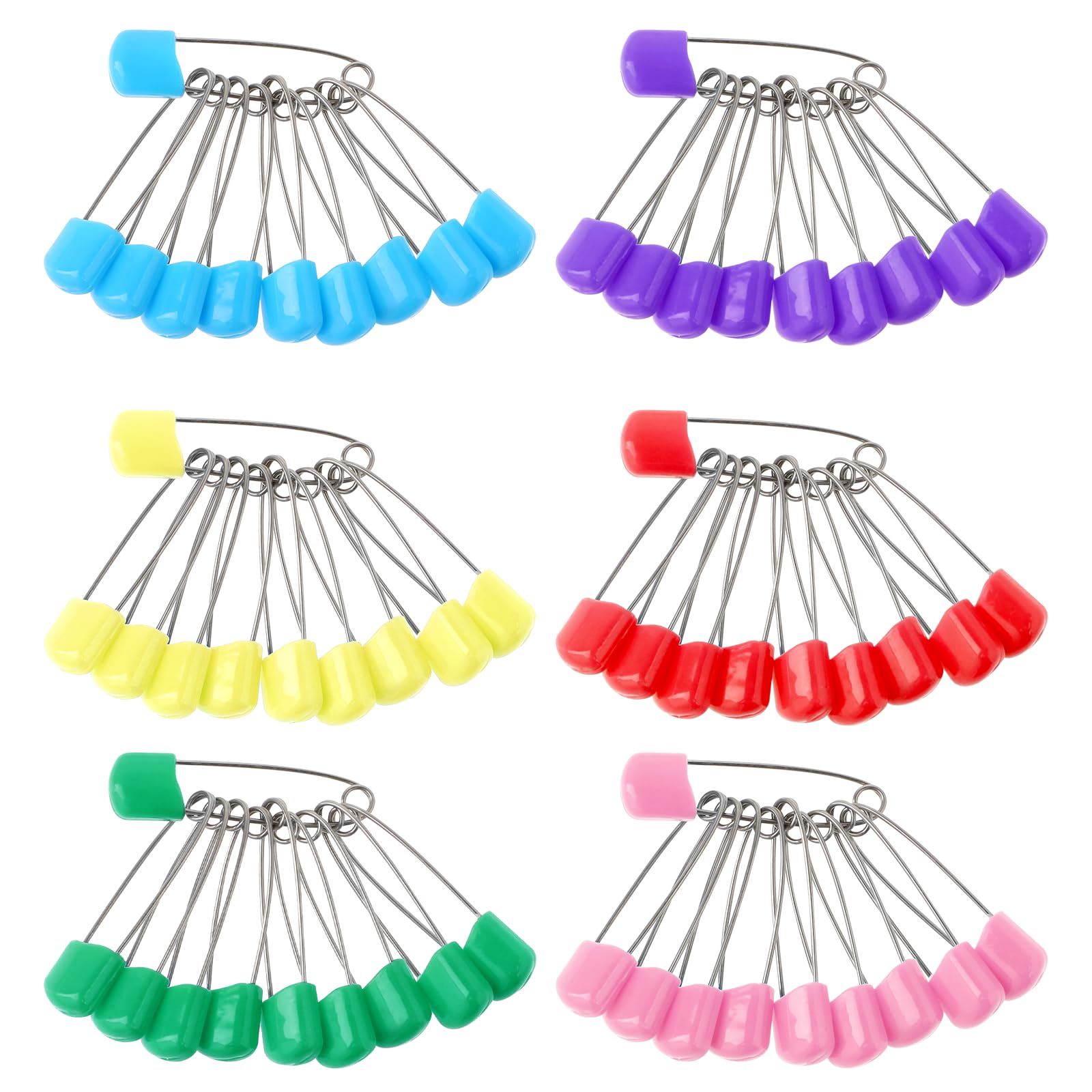 FAZHBARY Lot De 60 épingles à Nourrice En Plastique Rose Avec