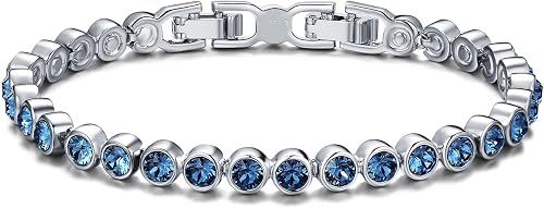 Tennis Bracelet - with Swarovski Montana Crystal Silver