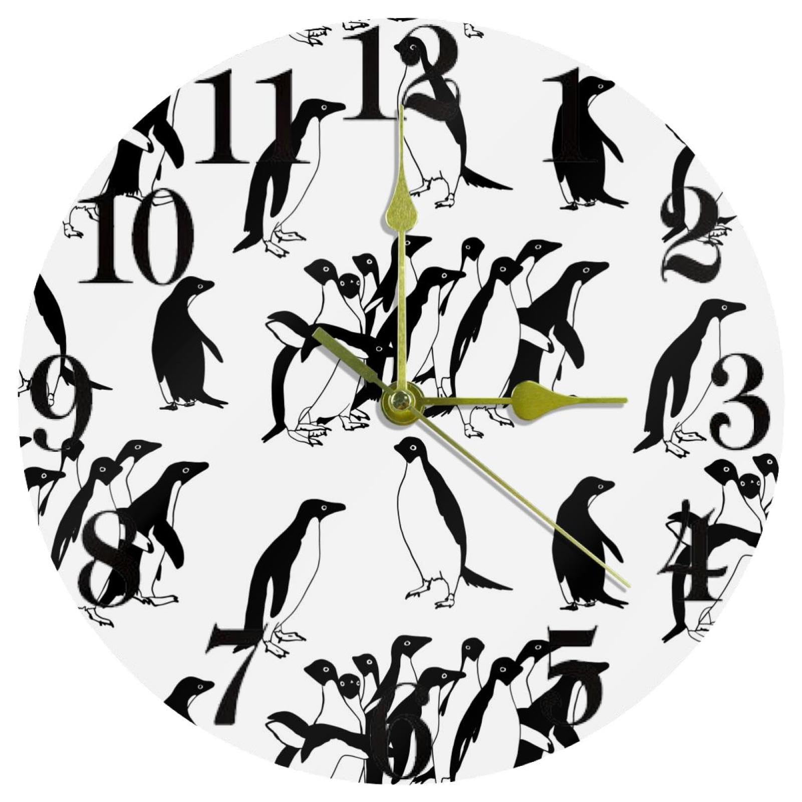 Horloge murale pingouins pour stopper le tic-tac nocturne dans une chambre