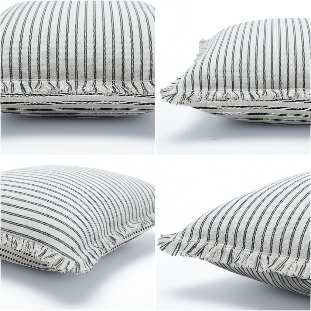 JMGBird Floral Throw Pillows 18x18 Set of 2 with Inserts - Light Blue White Decorative Pillows for Couch, Sofa, Living Room Decor (Embroidered)