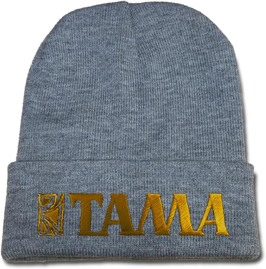 HAIHONG Tama Drums Logo Beanie Fashion Unisex Embroidery Beanies Skullies Knitted Hats Skull Caps - Grey