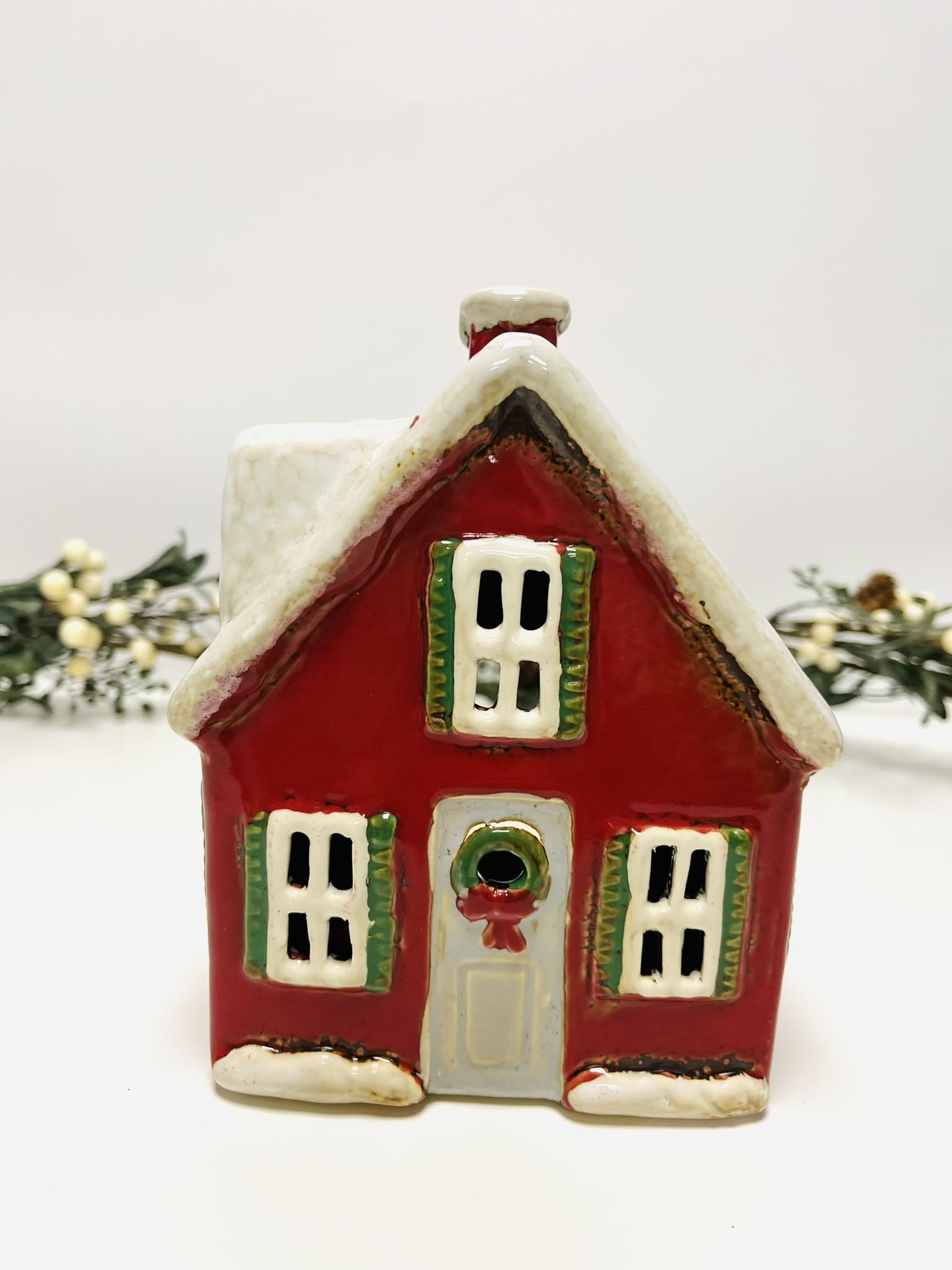 My Square Mile Christmas Cottage (18Cms) Tealight Candle Holder Housewarming Gift Cottage Ceramic Village Pottery House Ornament (Christmas Cottage (18Cms))
