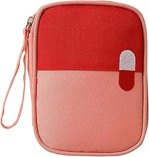 Reiseapotheke leer klein 3 Fächer – Notfalltasche wasserdicht kompakt für Outdoor Camping Fahrrad Schule Auto – Erste Hilfe Tasche Mini 14x11 cm leicht faltbar für unterwegs
