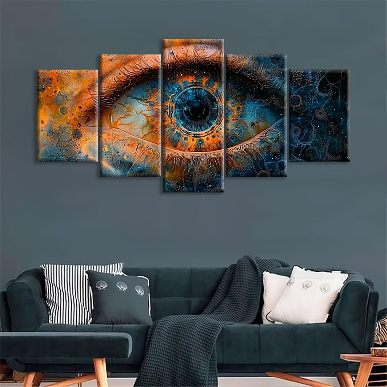 Duże 5-częściowe zestawy artystyczne z diamentami do oczu dla dorosłych 125 x 75 cm, abstrakcyjny obraz diamentowy 5D, do samodzielnego wykonania, oszałamiający kryształowy klejnot, wieloczęściowy