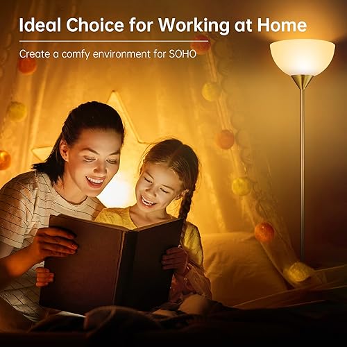 Miniatura 5 de BoostArea Lámpara de pie, lámpara LED de pie de 12 W, lámpara de 70.1 pulgadas de alto, bombillas LED de repuesto, 2700 K blanco cálido, cuidado de