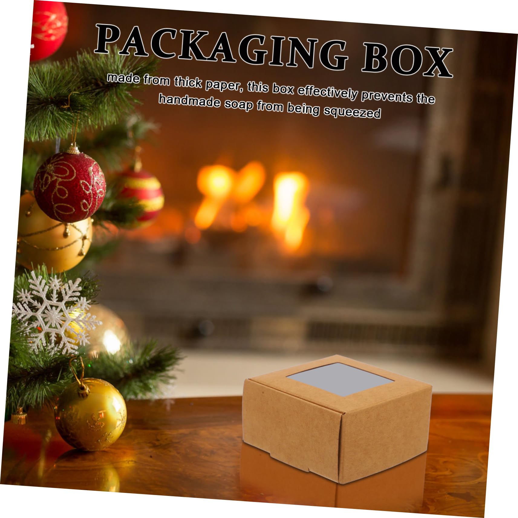 50 Pezzi Scatoline Carta Kraft con Finestra Trasparente per Dolci e Saponi Fatti a Mano in Carta Pe Ecologica Dimensioni 7,5x7,5x4 Cm per Bomboniere e Confezioni Regalo