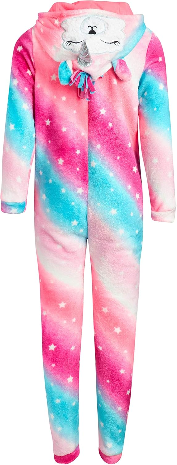 dELiAs Girls' Coral Fleece Unicorn Onesie Pajamas with Unicorn Critter Hood : Clothing, Shoes & Jewelry