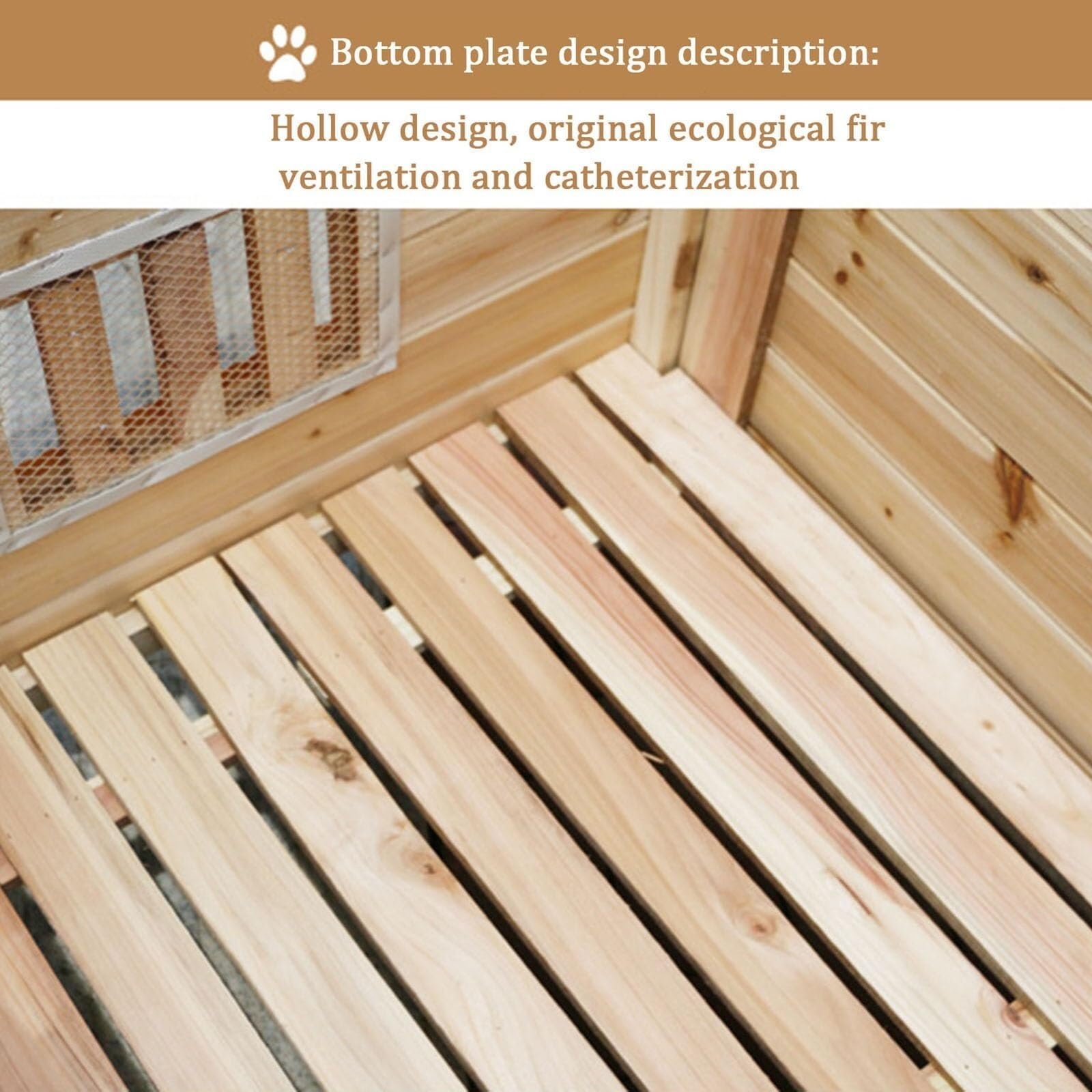 Hundehütte für den Außenbereich, aus Holz, mit Anti-Biss-Design, Belüftung, leicht zu reinigen und zusammenzubauen, für kleine bis mittelgroße Hunde, Katzen und Kaninchen (Größe XL)