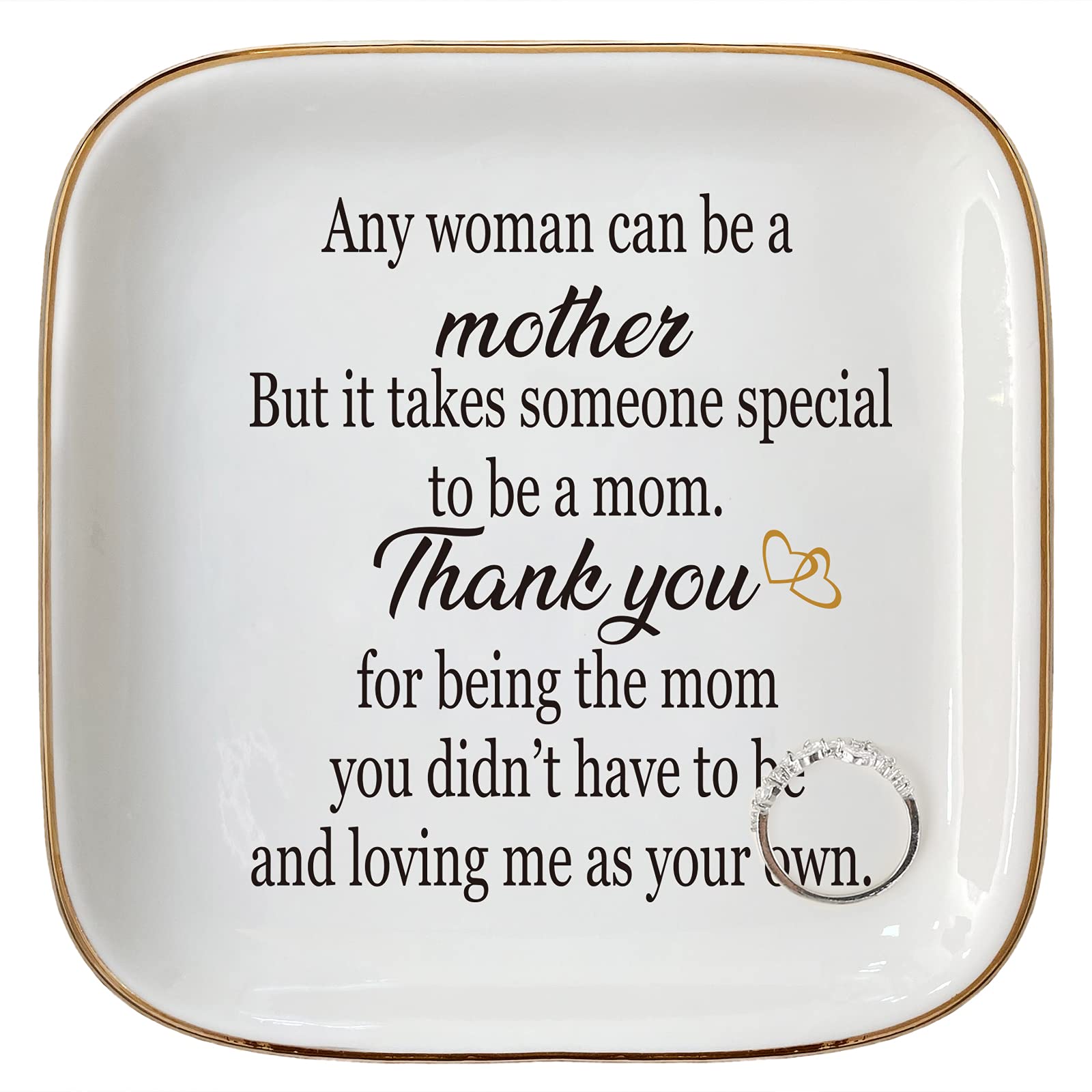 ScwhousiScwhousi Ring Dish Jewelry Tray for Friend Mom Sister Maid of Honor,Birthday Mother's Day Christmas Gifts, Ceramic
