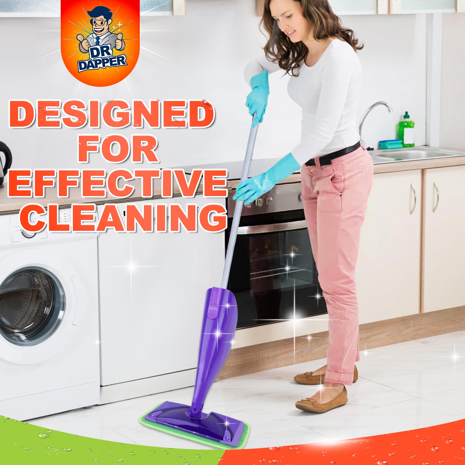 Cuscinetti riutilizzabili compatibili con Swiffer Wet Jet Mop, panni bagnati e asciutti in microfibra, ricambi per Swiffer Wetjet da 30,5 cm, lavabili, confezione da 2