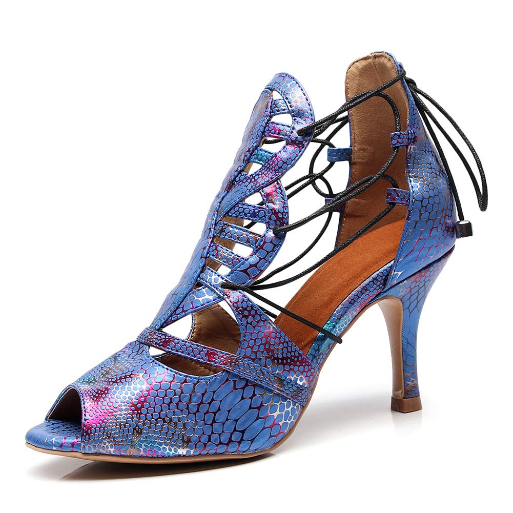 HROYL Womens&Girls Latin Salsa Ballroom Dance Shoes,ZU-QJW1007