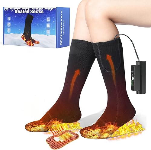 Calcetines calefactados para hombres y mujeres 5 V 3500 mAh control termostático recargables con pilas calcetines calefactores para mujer calcetines disponible en Yaxa Colombia