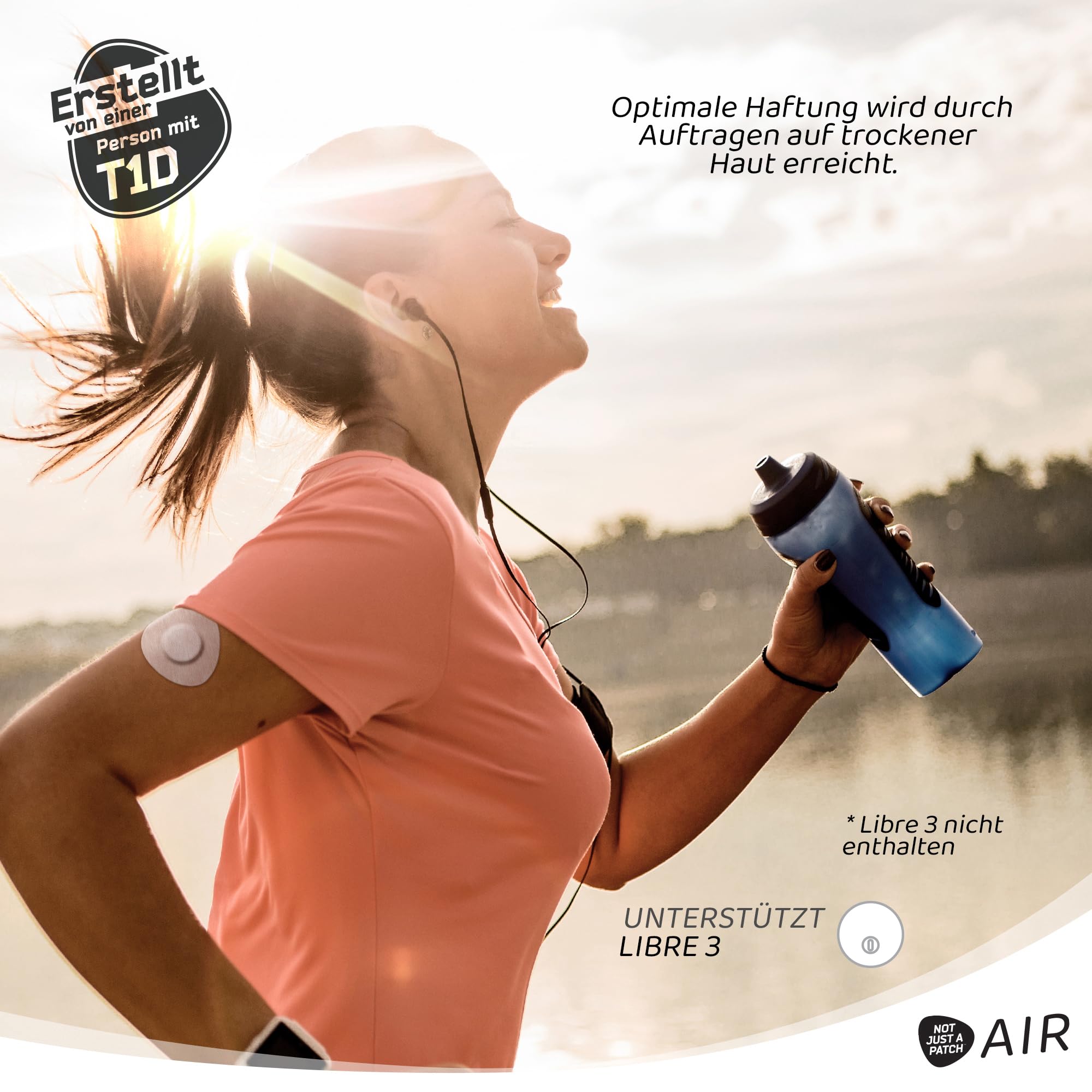 Not Just A Patch Air Freestyle Libre 3 Plus Sensor Pflaster (20er Pack) - Schweißresistent, Dünn, Stark & Leicht für sicheren Halt und sanften Schutz - 14 Tage Tragedauer (Beige)