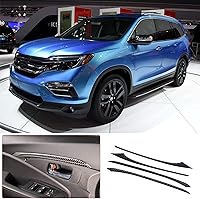 Vista 6 de 4 piezas de decoración de puerta delantera para Honda Pilot 2016-2022, fibra de carbono, paneles interiores de puerta interior automotriz