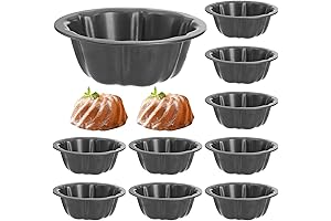 ZENFUN 10 Pcs Mini Fluted Tube Cake Pan