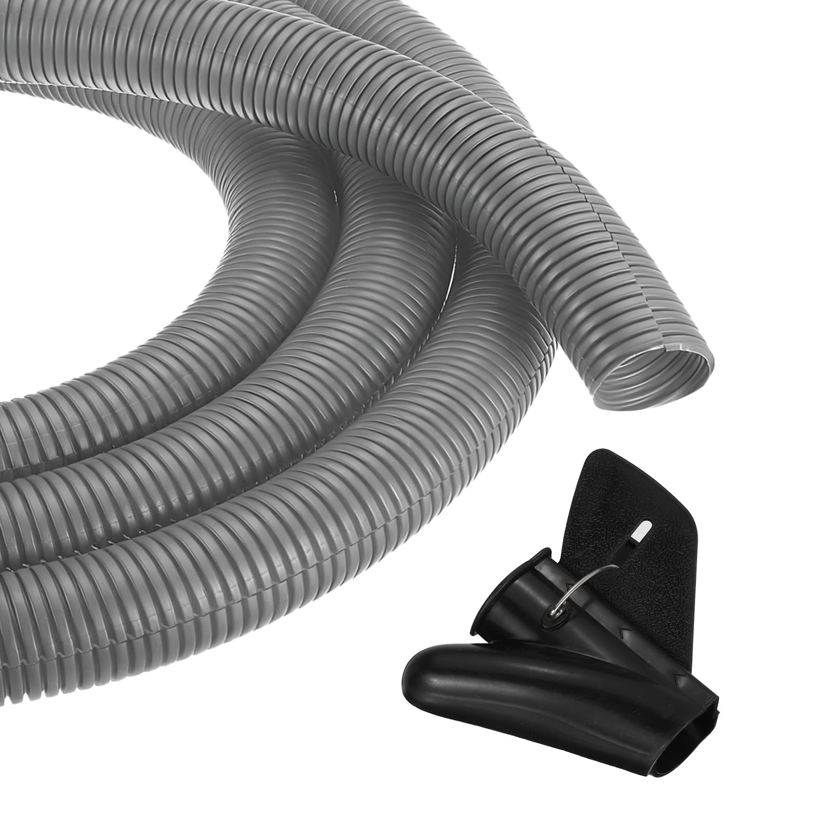 sourcing map 1 1/2 Inch 20ft Split Wire Loom Tubing, Flexible Cord Protectors with Installation Tool Cable Management Sleeve Conduits Cover for Office Home Electrical Automotive Wires, Gray