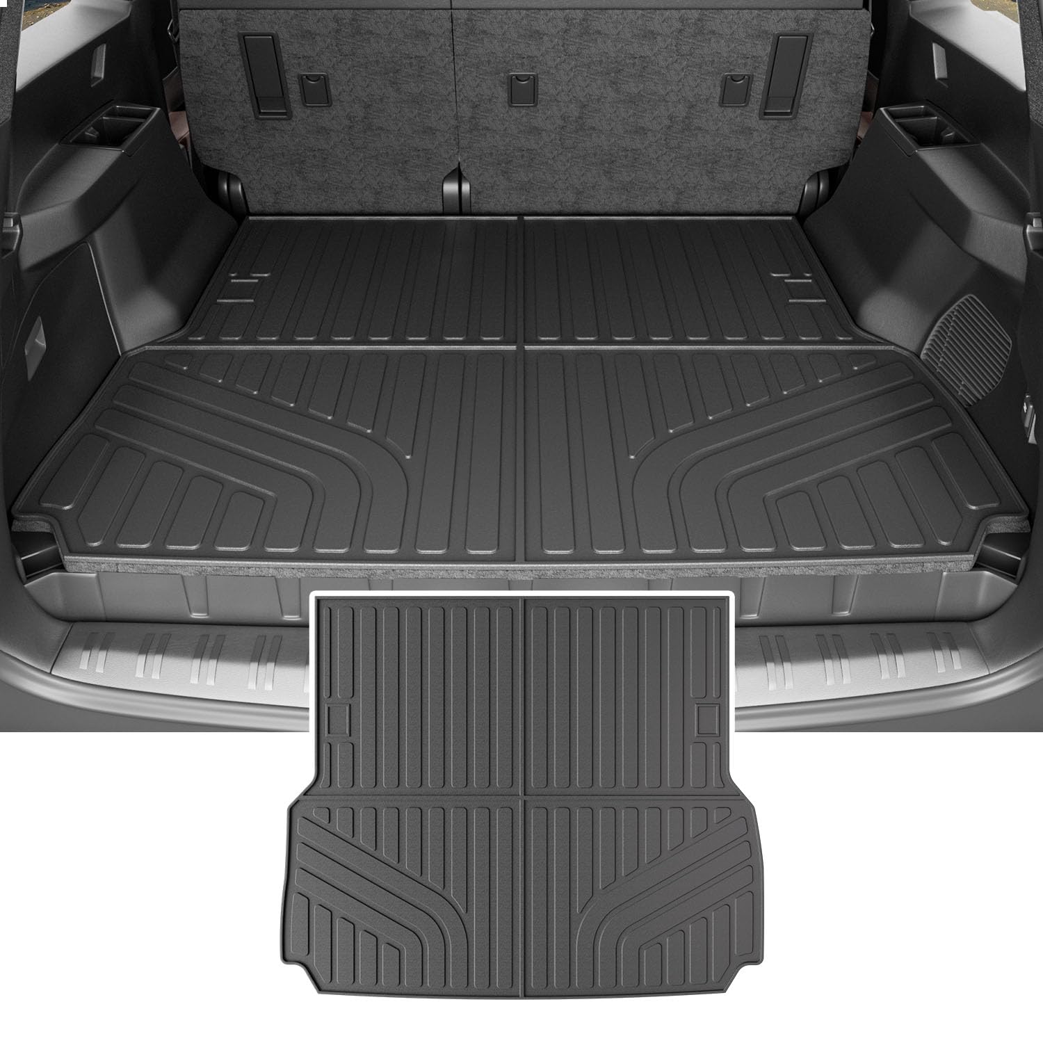 powoq 5-Seat Cargo Mat Compatible with 2024-2026 Toyota Land Cruiser Trunk Mat Lexus GX550 Overtrail Cargo Liner TPE Trunk Liner Replacement for 2024