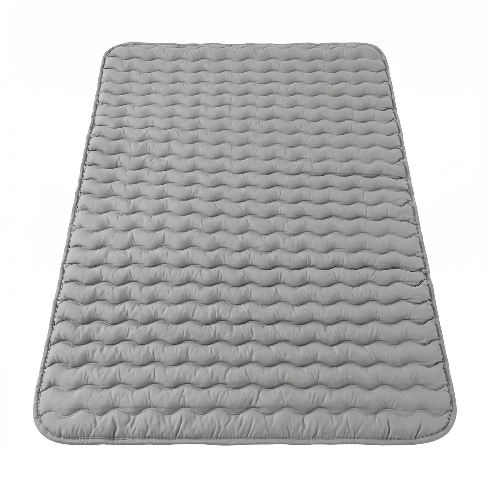 Sobrecolchón Alivio Presión Resistente Al Hundimiento Sobrecolchón Transpirable sin Inflado Cama, 90 150cm, Gris Claro con Patrón De Ondas