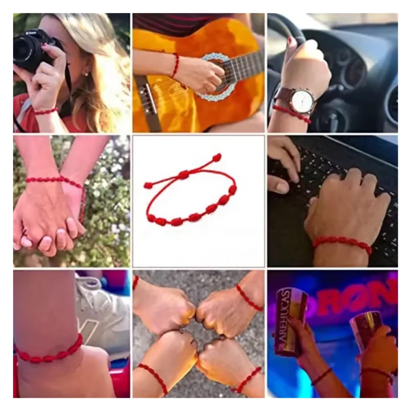 Geflochtenes Seilarmband 2–50 Stück schwarze und rote Seil-gewebte Armbänder for Männer Frauen, die jedes Jahr getragen werden