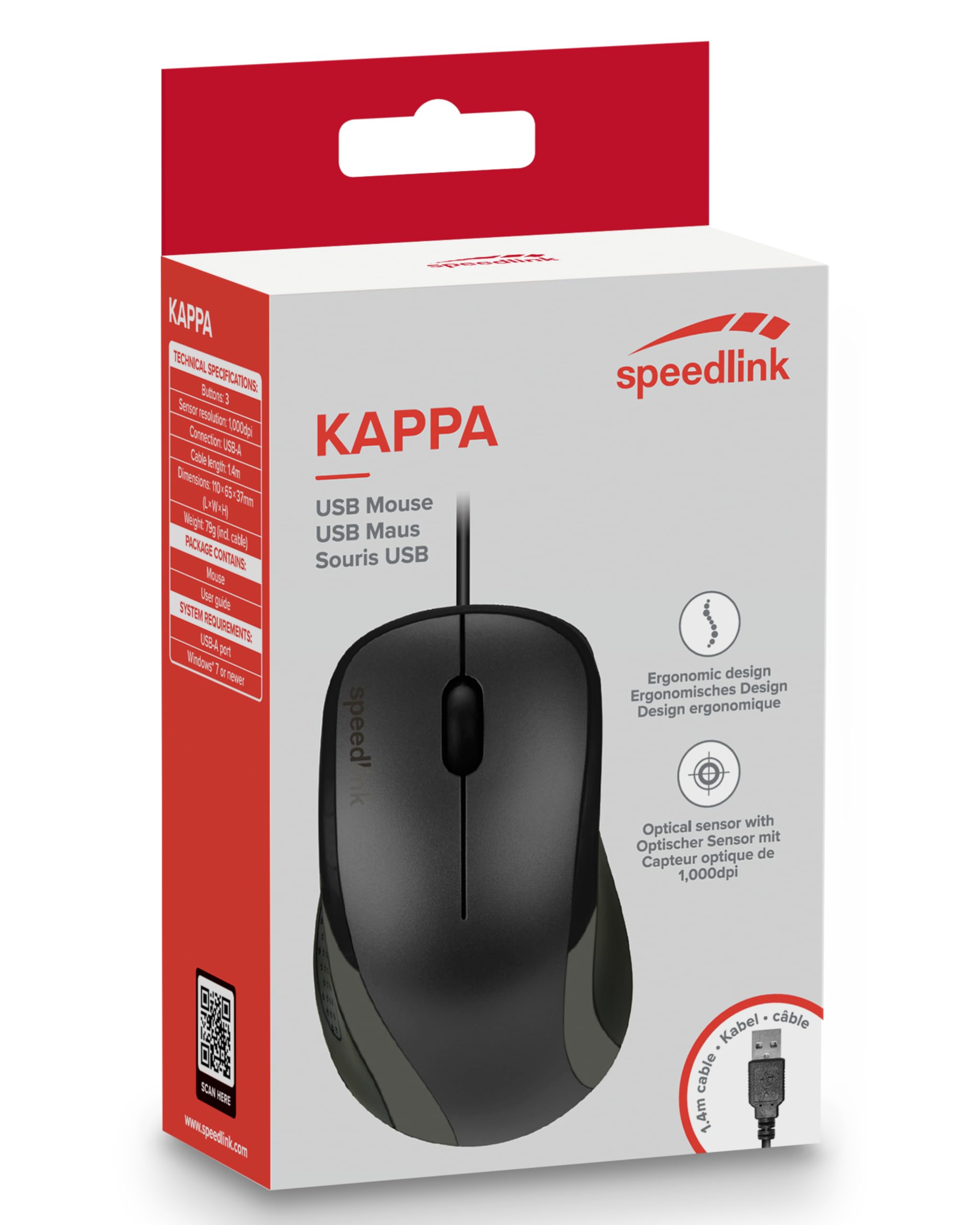 Amazon.com: Speedlink Kappa Mouse - 3 Buttons - Optical Sensor