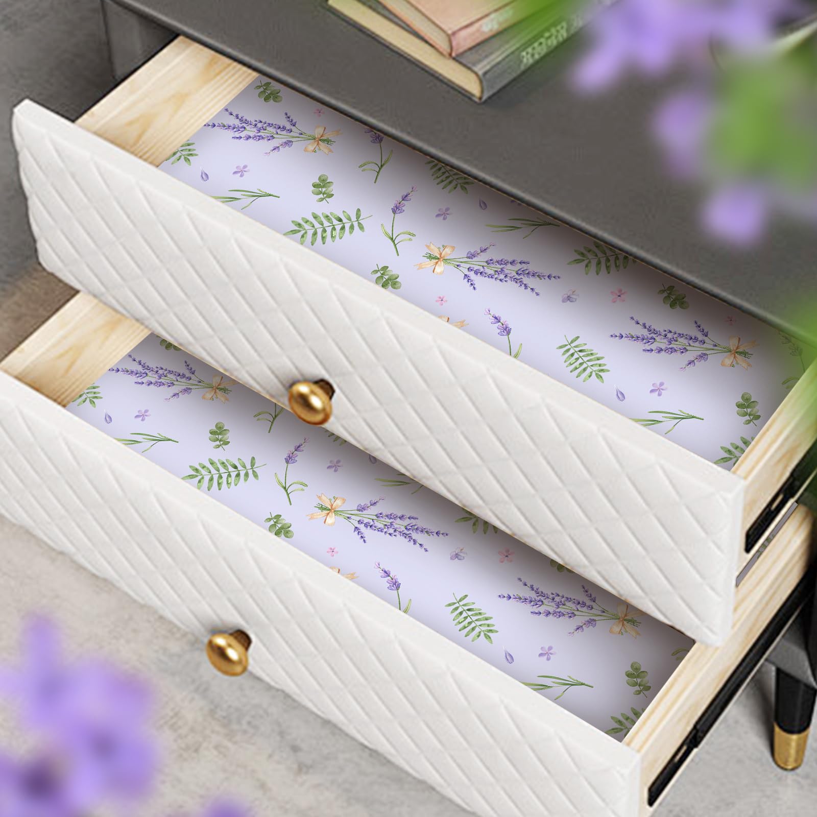 SCENTORINI Lavender Scented Drawer Liners, Scent Paper Liners for Wardrobe Bedroom, Closet, Shoe Cupboard 6 Sheets - Image 3