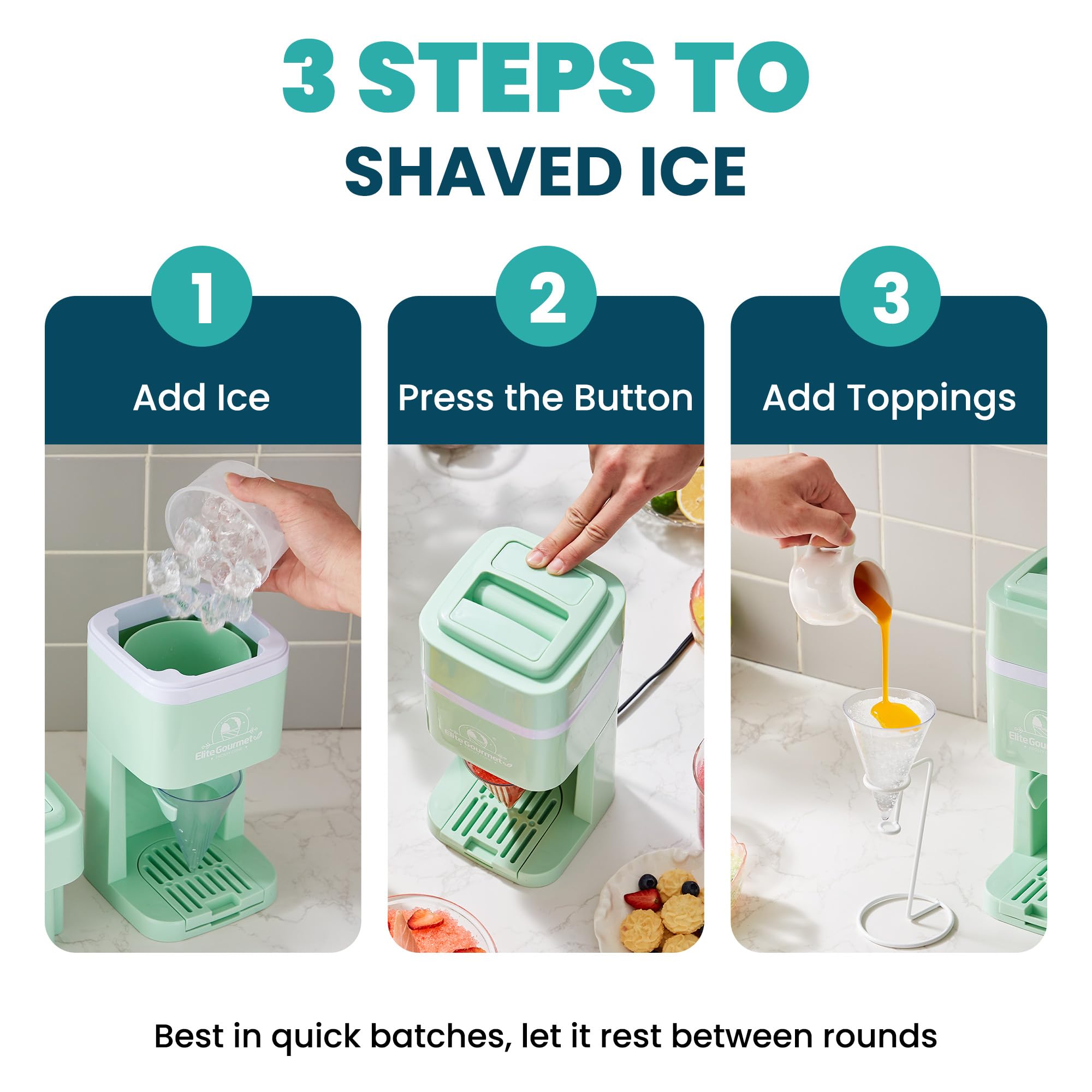 Elite Gourmet Snow Cone Maker - Instant Shaved Ice! -5