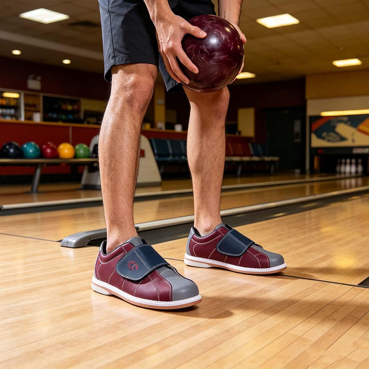 Scarpe da Bowling da Uomo Sneakers da Ginnastica con Lacci