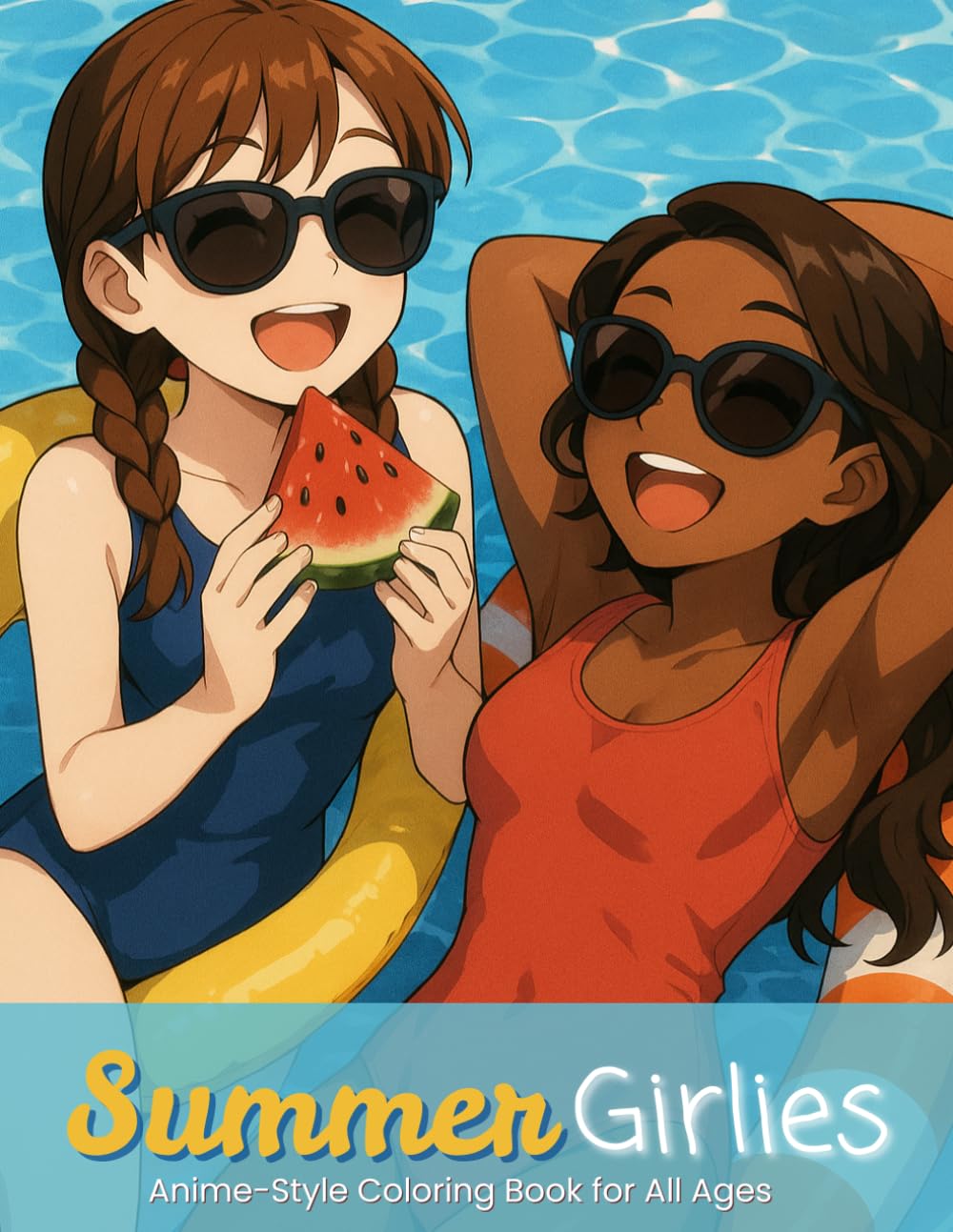 Summer Girlies: Anime-Style Coloring Book for All Ages