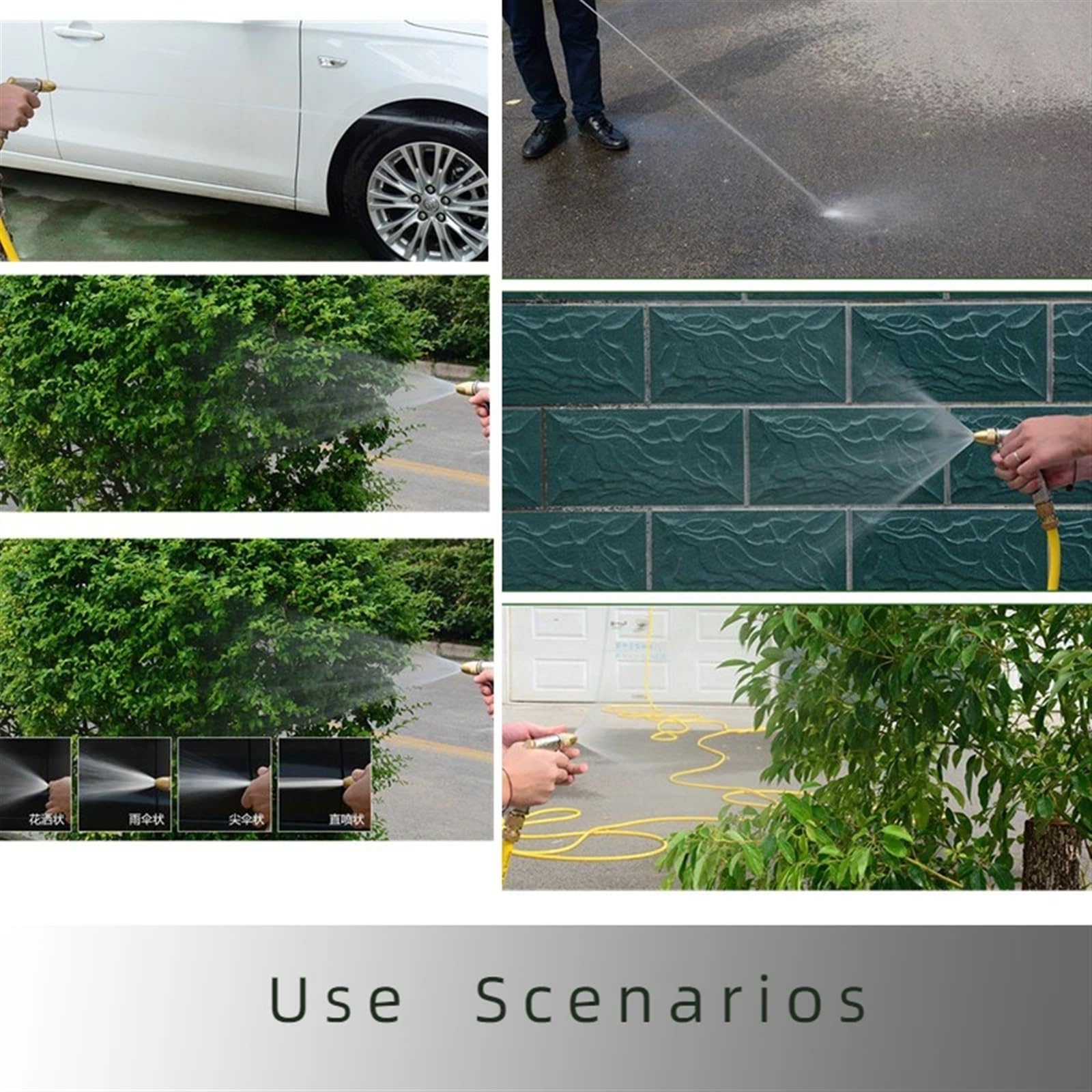 Manguera de Jardín Manguera de jardín extensible for coche de lavado a alta presión, boquilla de tubería de riego Flexible de 2,5-30 metros for riego de granja y casa al aire libre(Color:Hose with Noz