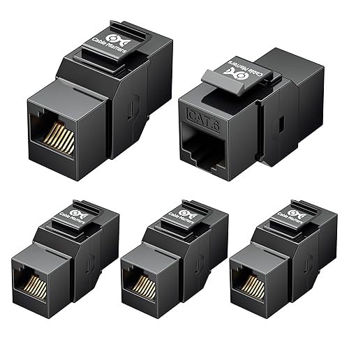 Miniatura 9 de Cable Matters - Paquete de 5 acopladores Keystone Cat6 de 10 Gbps, RJ45 Keystone Jack/Ethernet hembra a conector modular hembra en blanco para panel