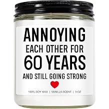Younift Funny Scented Candle, 60th Wedding Anniversary Decorations, 60th Anniversary, Gifts for Couples, Parents, 60 Year Anniv. Diamond Presents for Women, Men, Grandparents, Friends, Wife, Husband