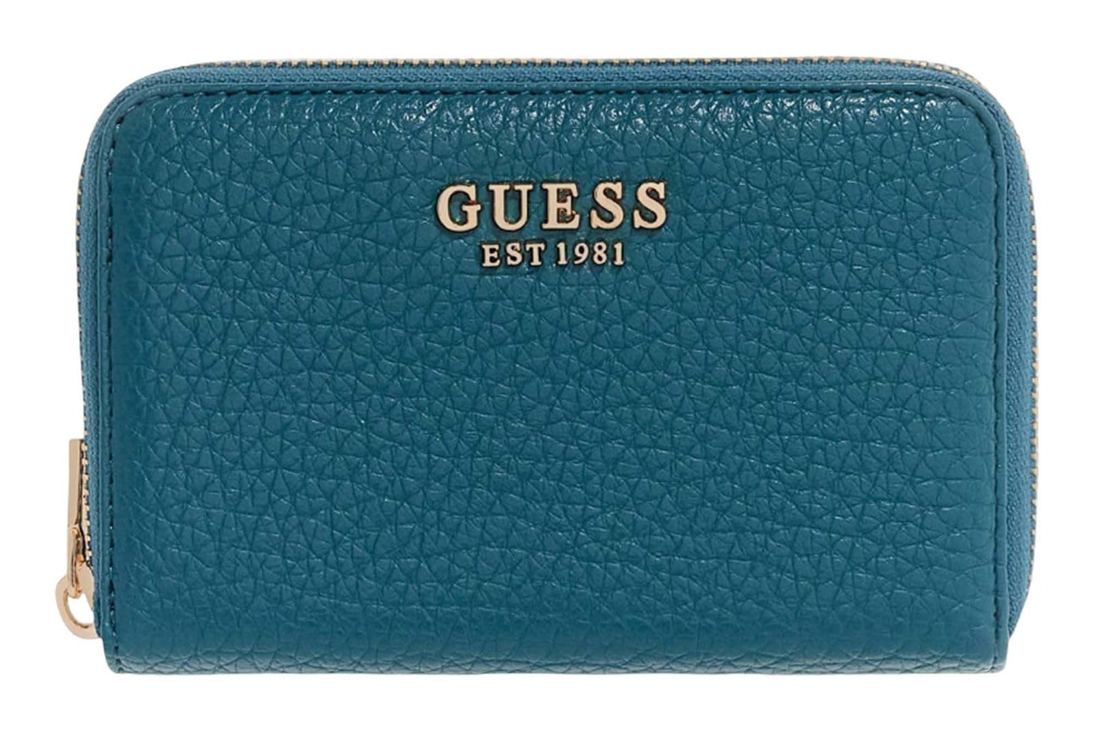 GUESS Porte-Monnaie Marsha SLG Medium Zip Around Wallet Teal Bleu pétrole