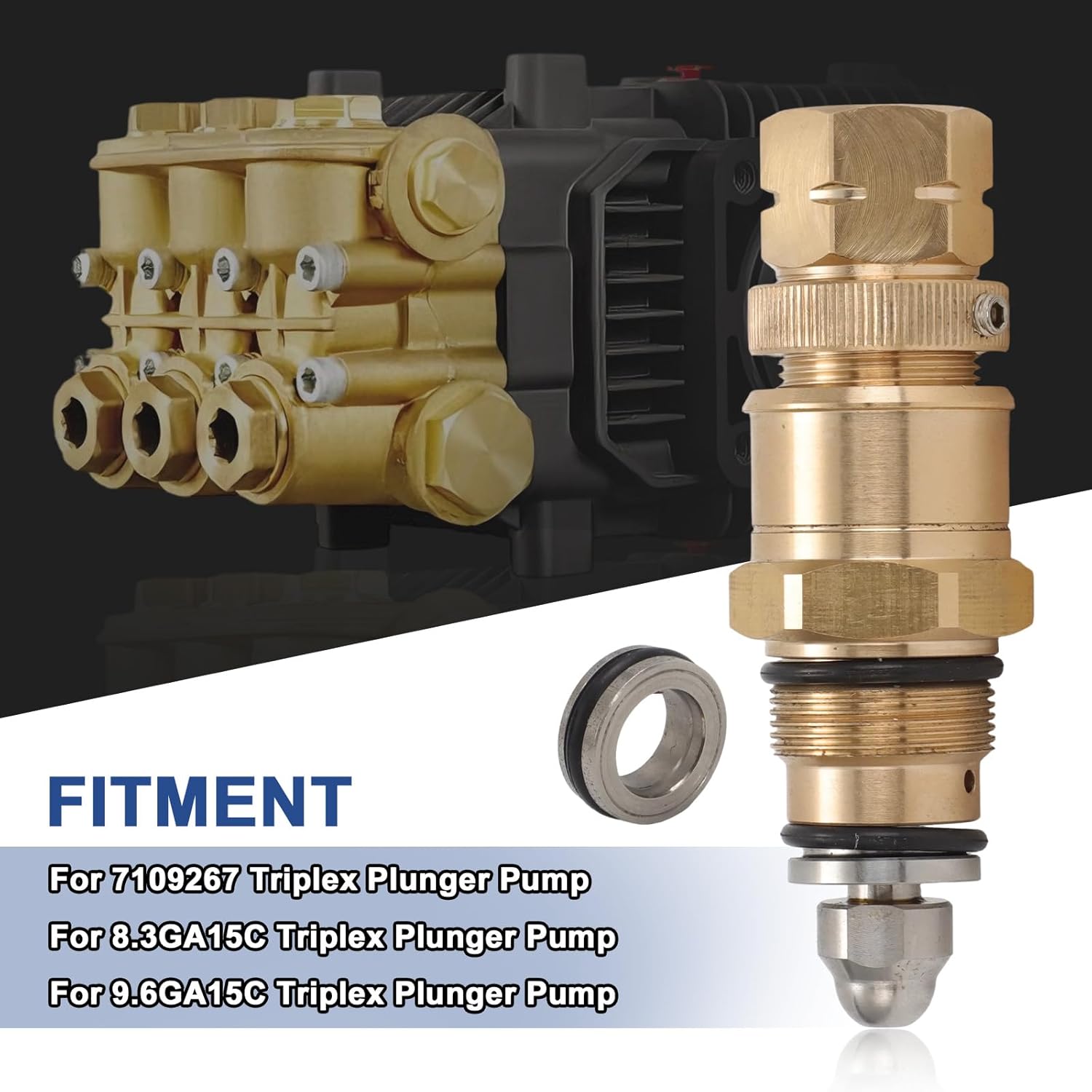 Alpha Rider Pressure Washer Pump Unloader Kit Fits for Simpson AAA 7109267 8.3GA15C 9.6GA15C Triplex Plunger Pump Replacement Part for 5140112-96