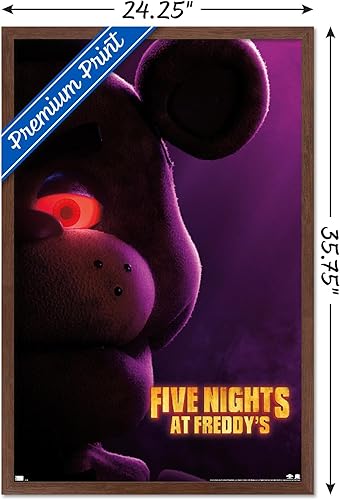 Miniatura 3 de Trends International Five Nights at Freddy's Movie - Póster de pared de una hoja de Freddy, 22.37 x 34.00 pulgadas, versión enmarcada de caoba