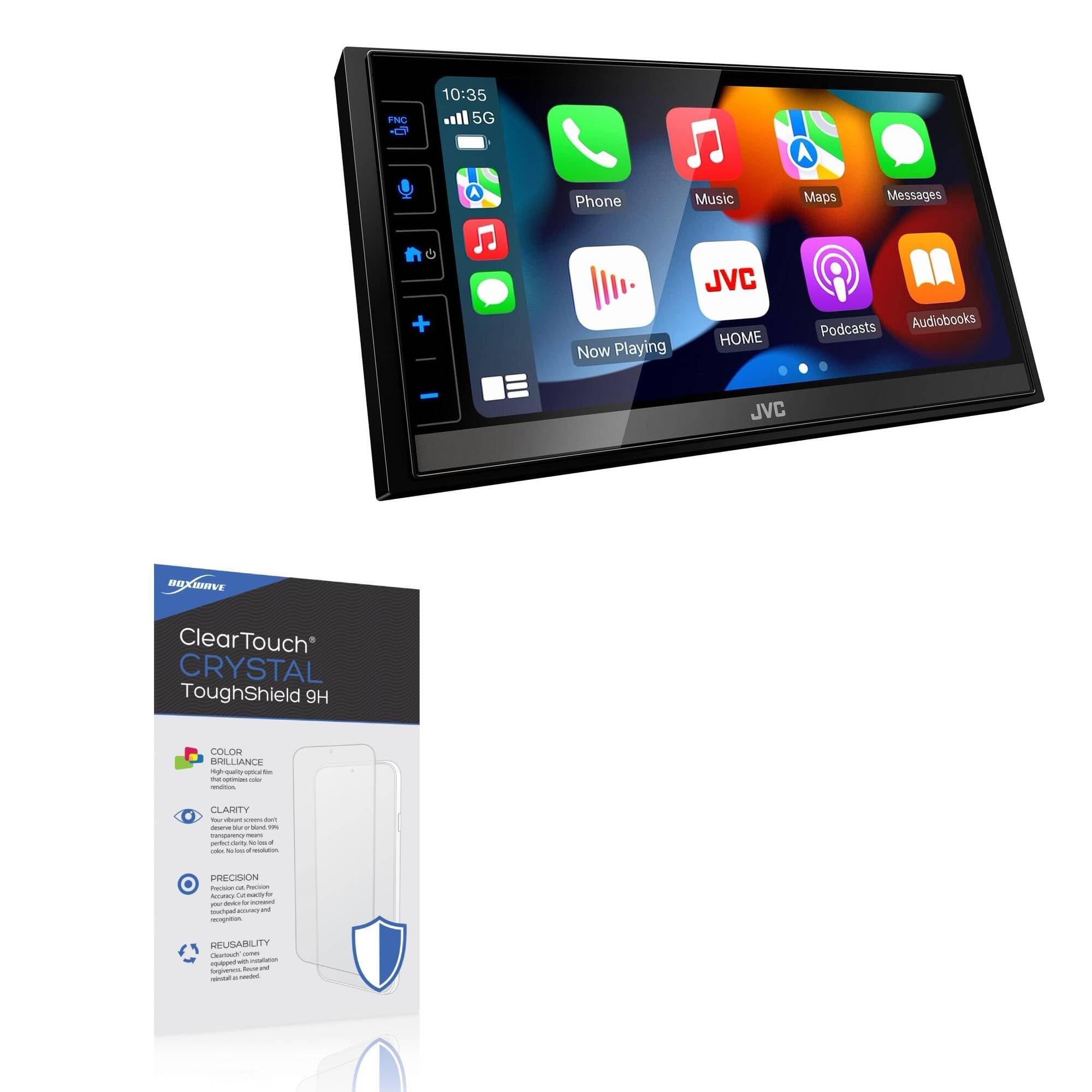 BoxWave Screen Protector Compatible with JVC KW-M785BW (6.8 in) - ClearTouch Crystal ToughShield 9H (2-Pack), Clear 9H Tough Flexible Film Screen Protector