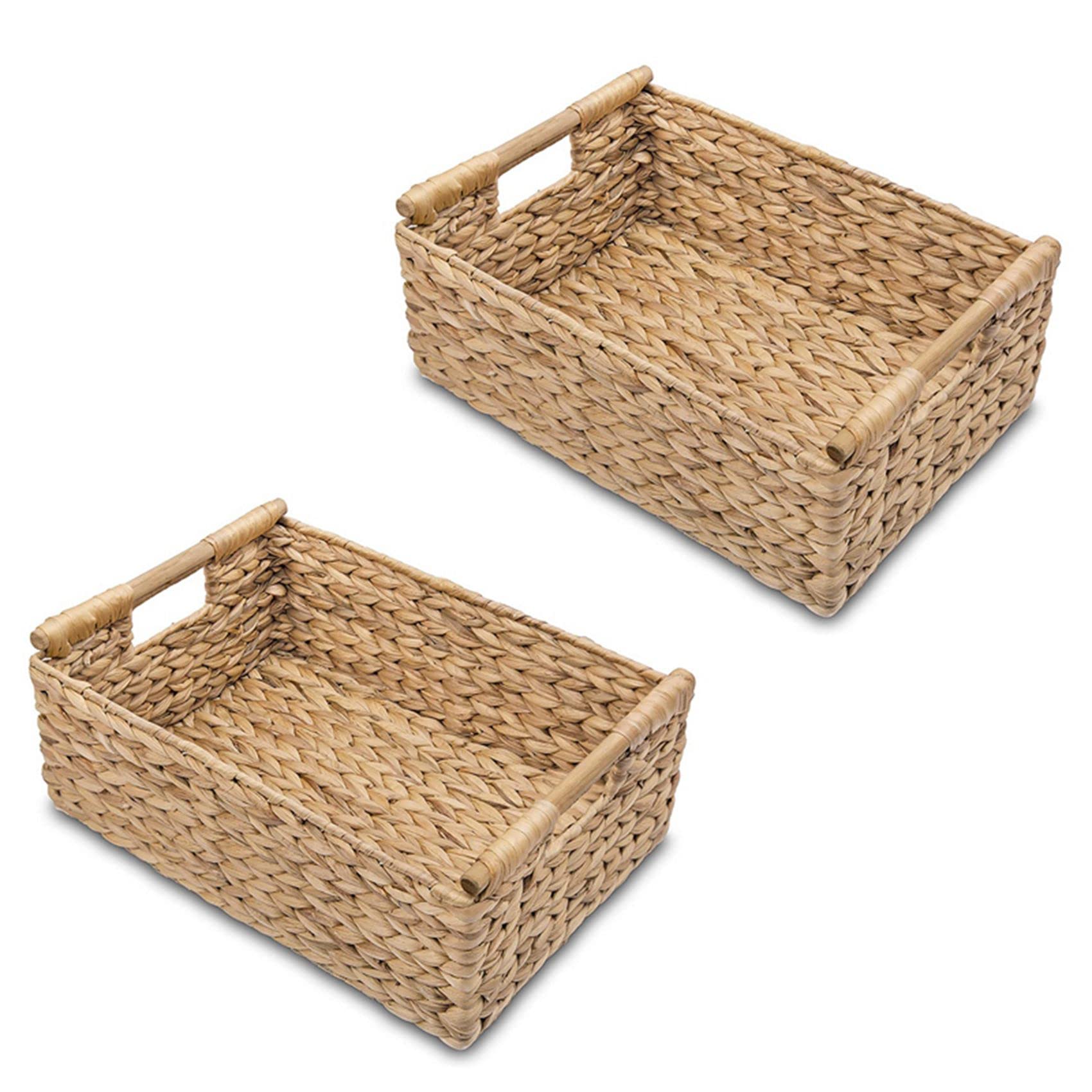 2 cestas grandes de mimbre para organizar el baño, jacintos para almacenamiento, cesta de mimbre con