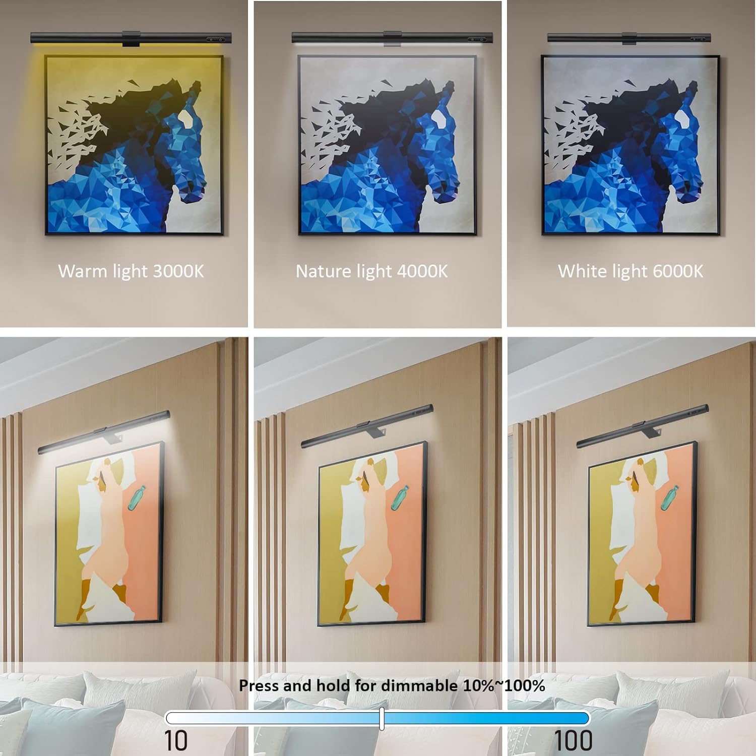 Lot De 2 Spots LED D'intérieur Réglables 3 000 K/6 000 K, 3 W à Intensité Variable Pour Plantes D'intérieur Avec Minuterie Marche/arrêt Automatique