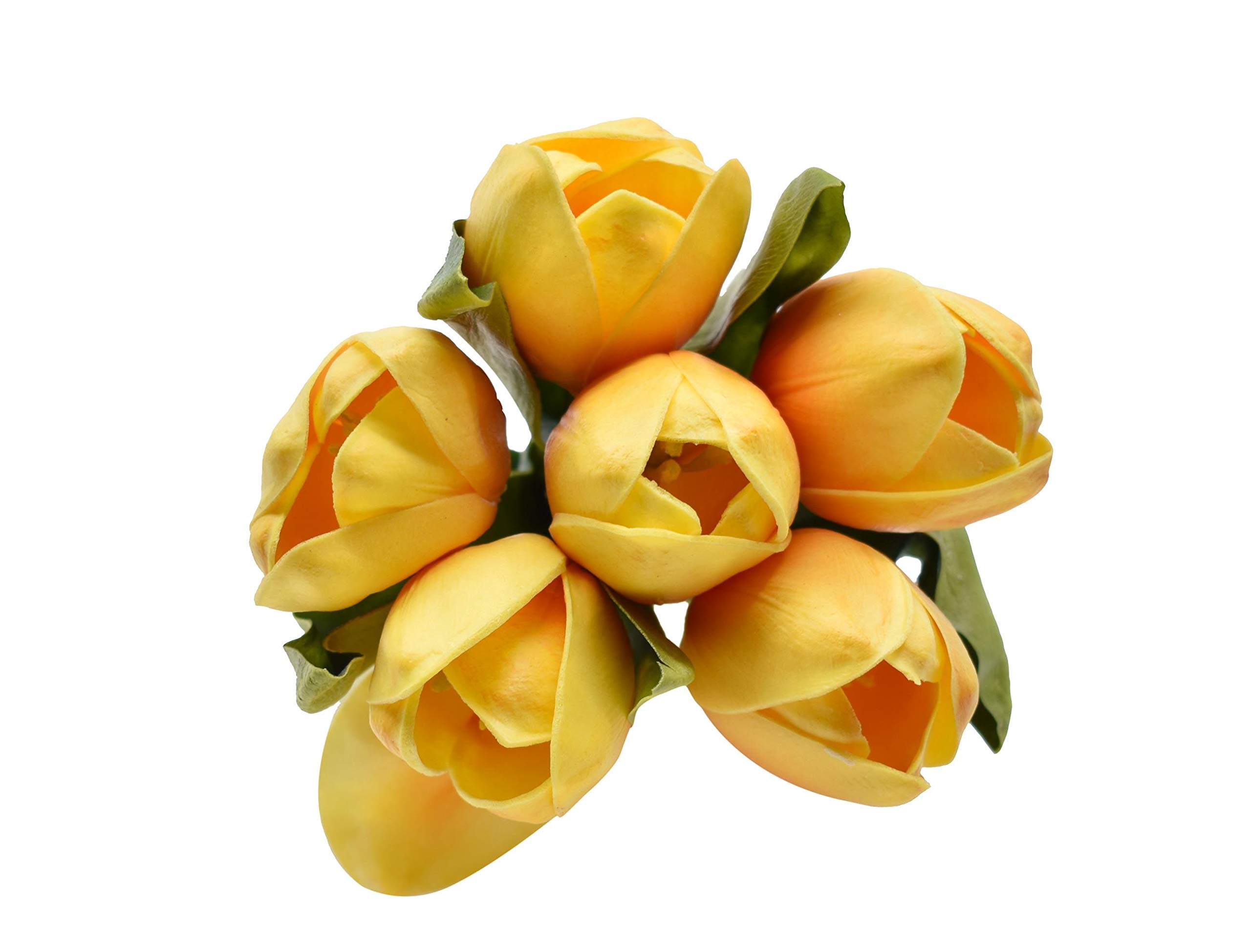Yatai Tulip Artificial Flowers Real Touch Bouquet For Multiple Occasions - Yellow