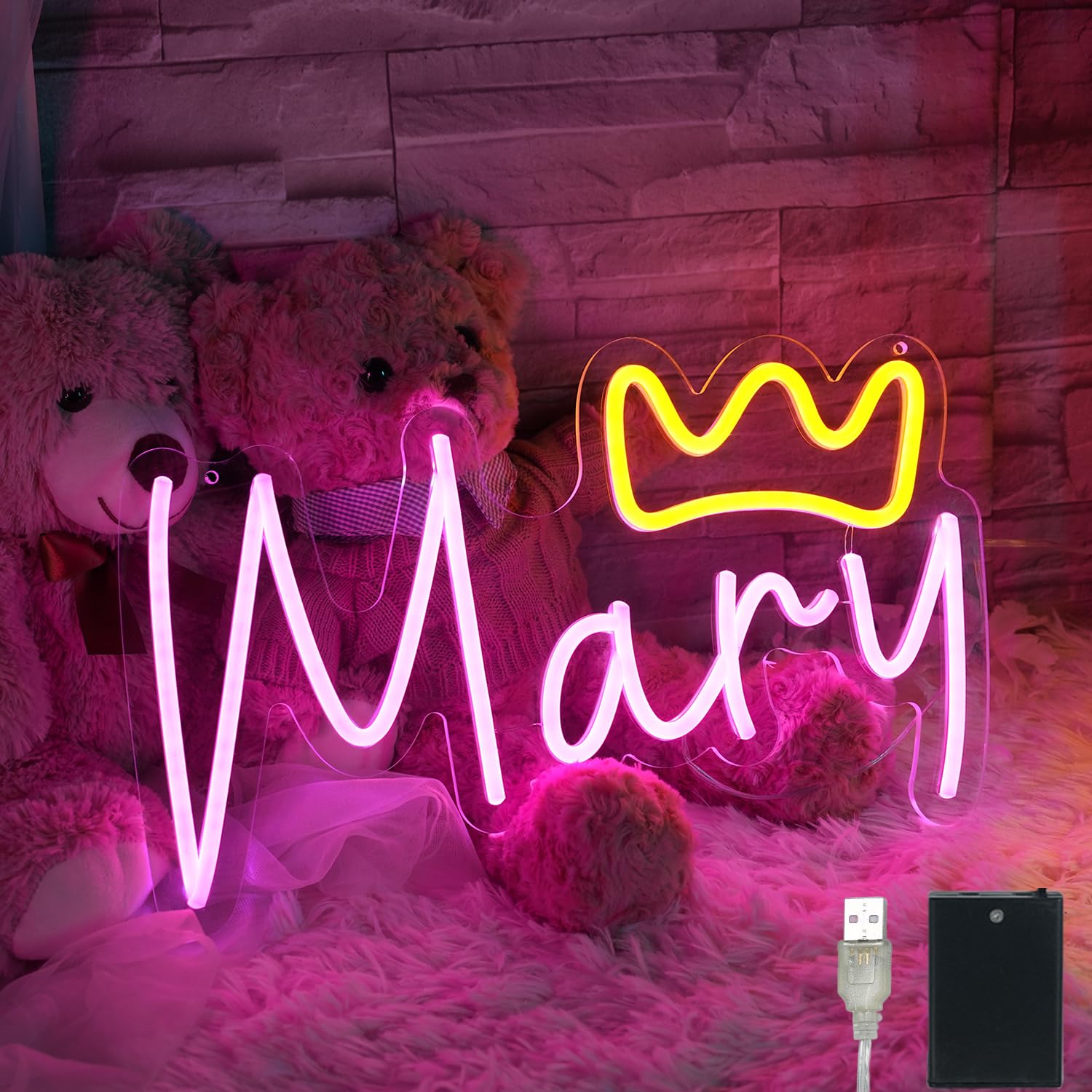 iDecomart 16-Inch Mary Name LED Neon Sign