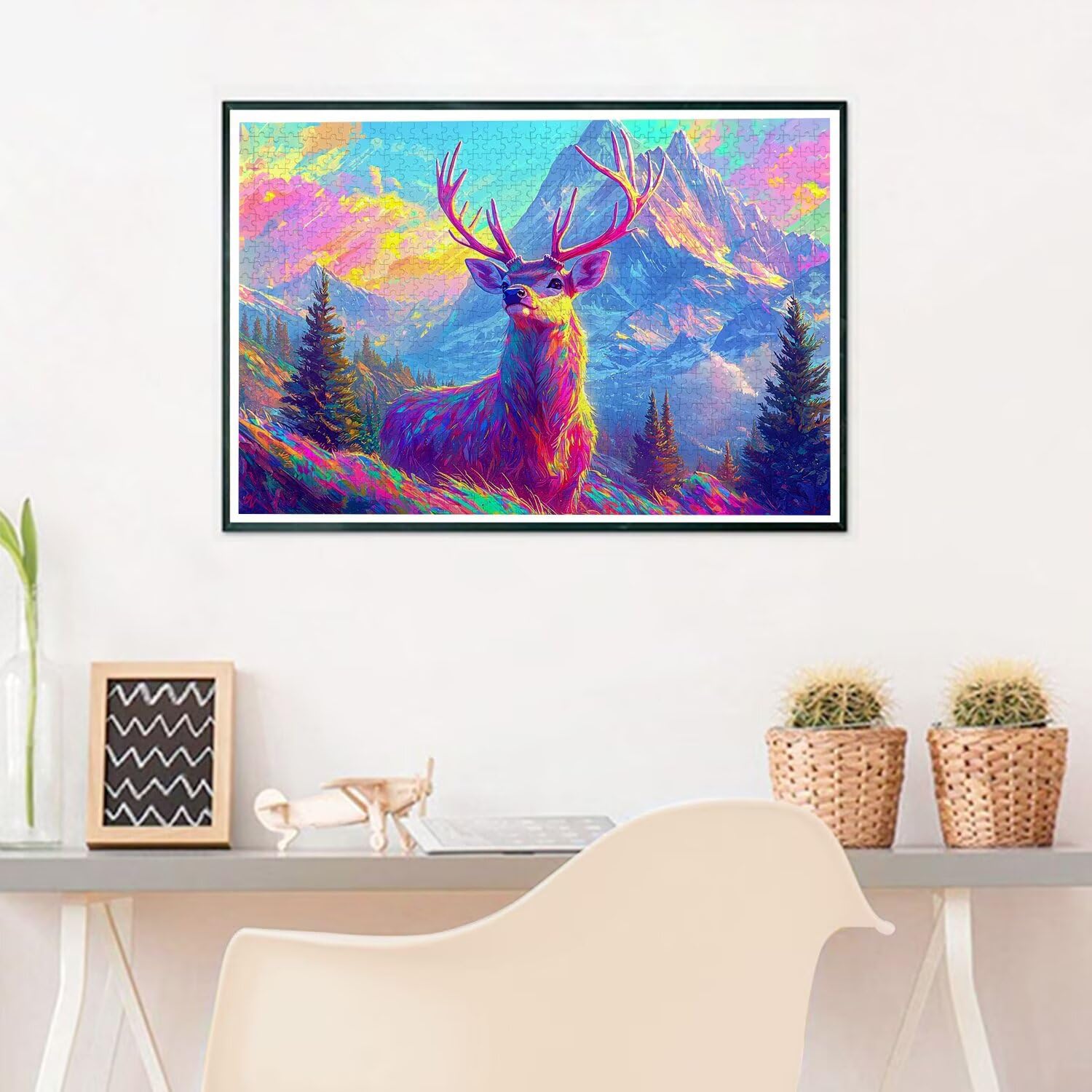 Puzzle 2000 elementów dla dorosłych, jeleń, 2000 elementów, z pudełkiem na prezent, drewniane puzzle dla dorosłych z naturalnym drewnem, prezenty dla kobiet, mężczyzn, duże drewniane puzzle do