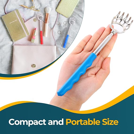 Ohuhu 8 Pack Back Scratcher Telescoping Backscratchers Extendable Back Scalp Scratchers Portable Massager Hand Bear Claw Massage Tool with Rubber Handles for Mother's Father's Day Christmas Gifts
