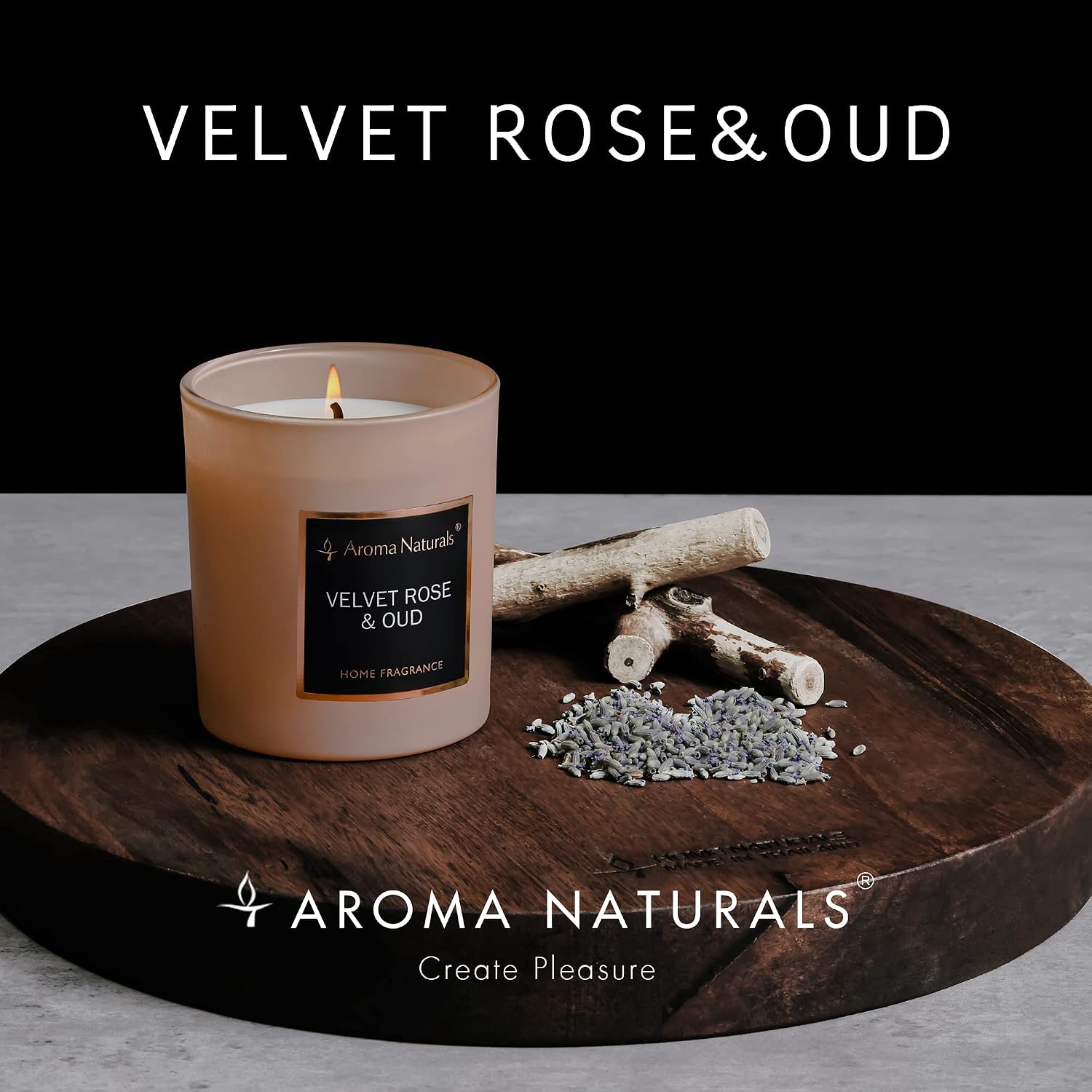 Aroma Naturals Scented Candles, Natural Soy Wax Candles 35 Hours Burning Time, Home Fragrance Decor Gift, 215g (Velvet Rose & Oud) - Image 3