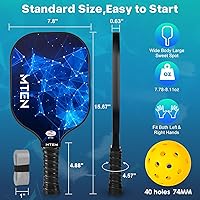 Vista 5 de Pickleball Paddles, USAPA Approved Fiberglass Surface Pickleball Set with Pickleball Rackets, Pickleball Paddles Set for Men Women