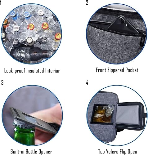 Miniatura 6 de Hap Tim Bolsa enfriadora suave de 40 latas, bolsas grandes reutilizables de comestibles, enfriador de viaje plegable de lados suaves para viajes al