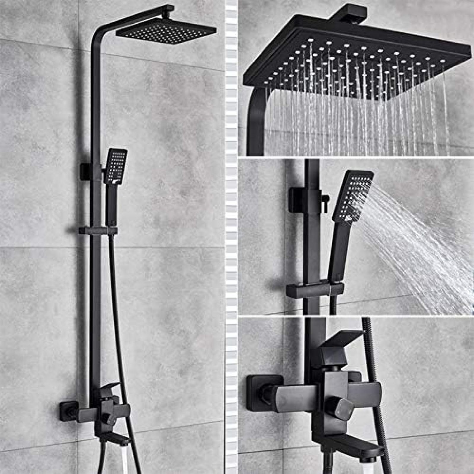 Mitigeur de douche mural et robinet de bain avec douche de pluie